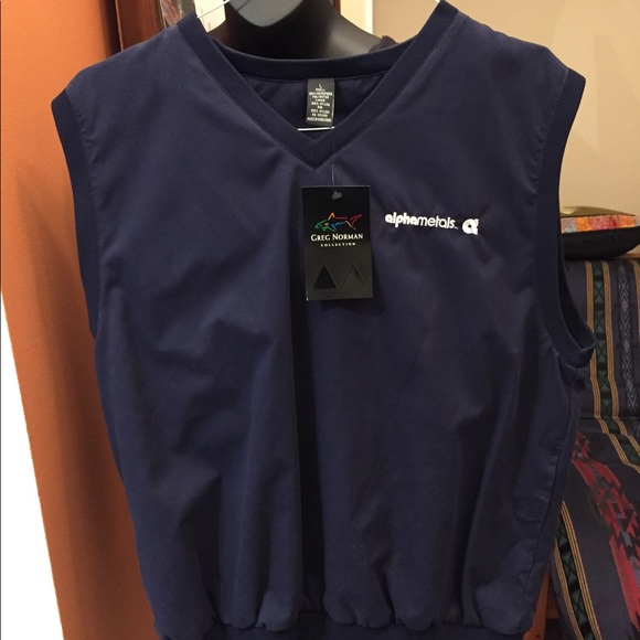 NWTGreg Norman Alphametals Golf Vest Shark - Picture 1 of 7